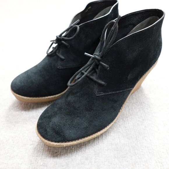 Cole Haan Women's Bootie 10B Black Wedge Chukka Desert Suede Halley - Picture 1 of 10